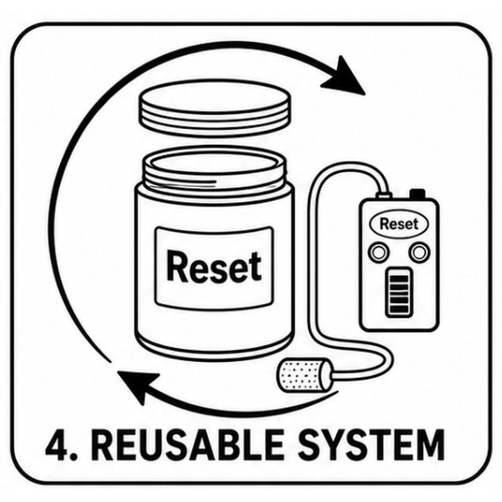 rinse and reuse the container and aerator.