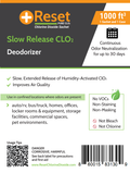Reset Slow Release 1,000 cubic feet front label — 1 sachet and 1 case