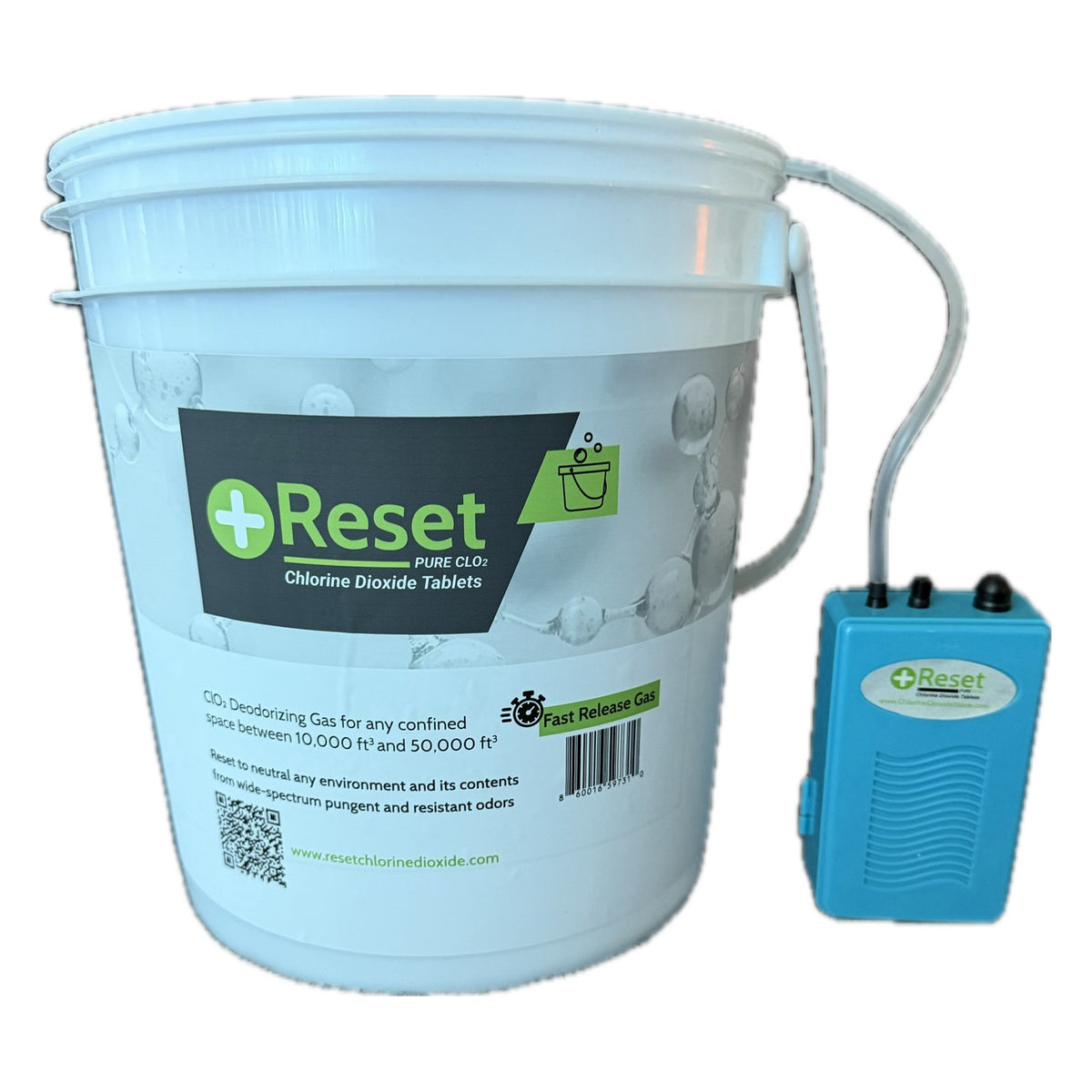 Reset Fast Gas bucket bundle for 5,000–10,000 ft³ with Reset aerator