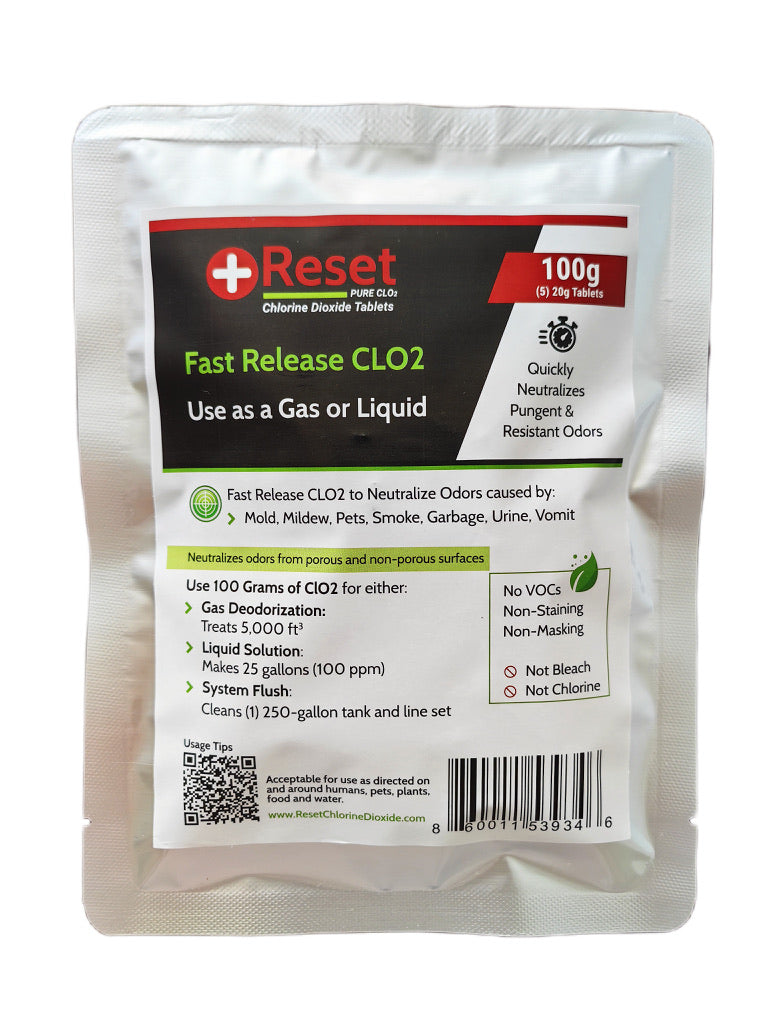 Reset Fast Release chlorine dioxide 100 gram Red Pak