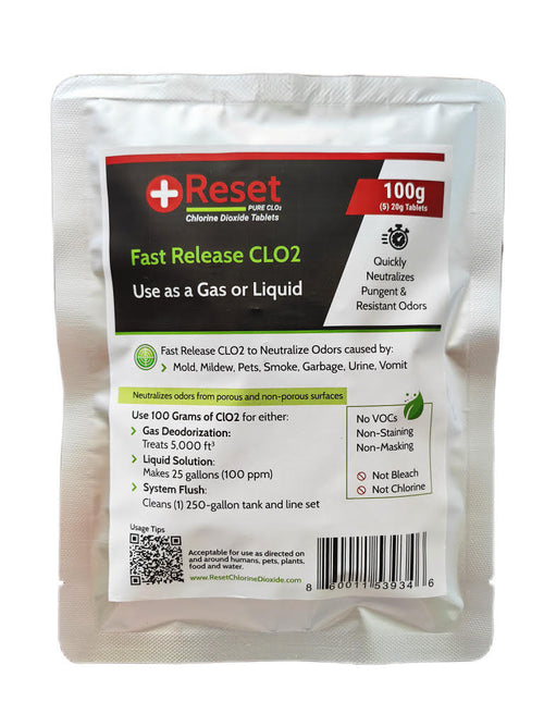 Reset Red 100g Pak refill — five 20g tablets, 5,000 cubic feet
