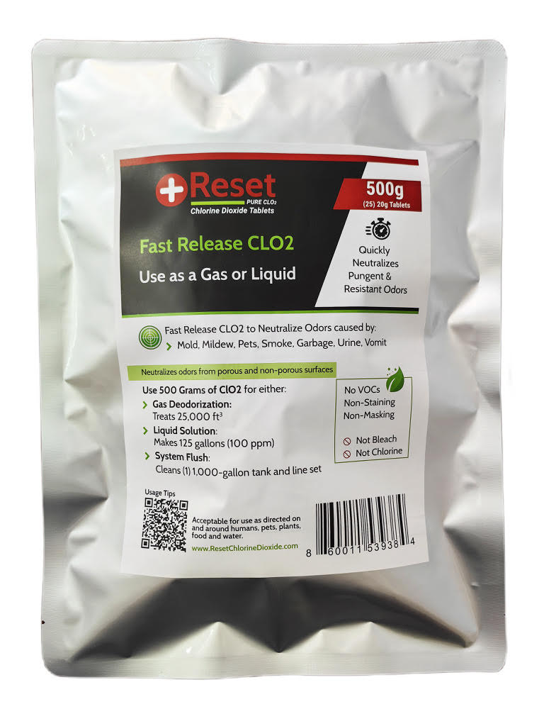 Reset Red 500g Pak refill — twenty-five 20g tablets, 25,000 cubic feet